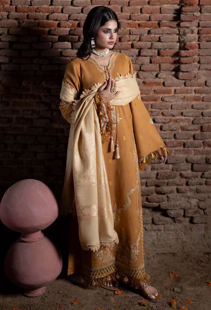Khumar - D04 Organza Pakistani Winter Dresses - Humdum - 3