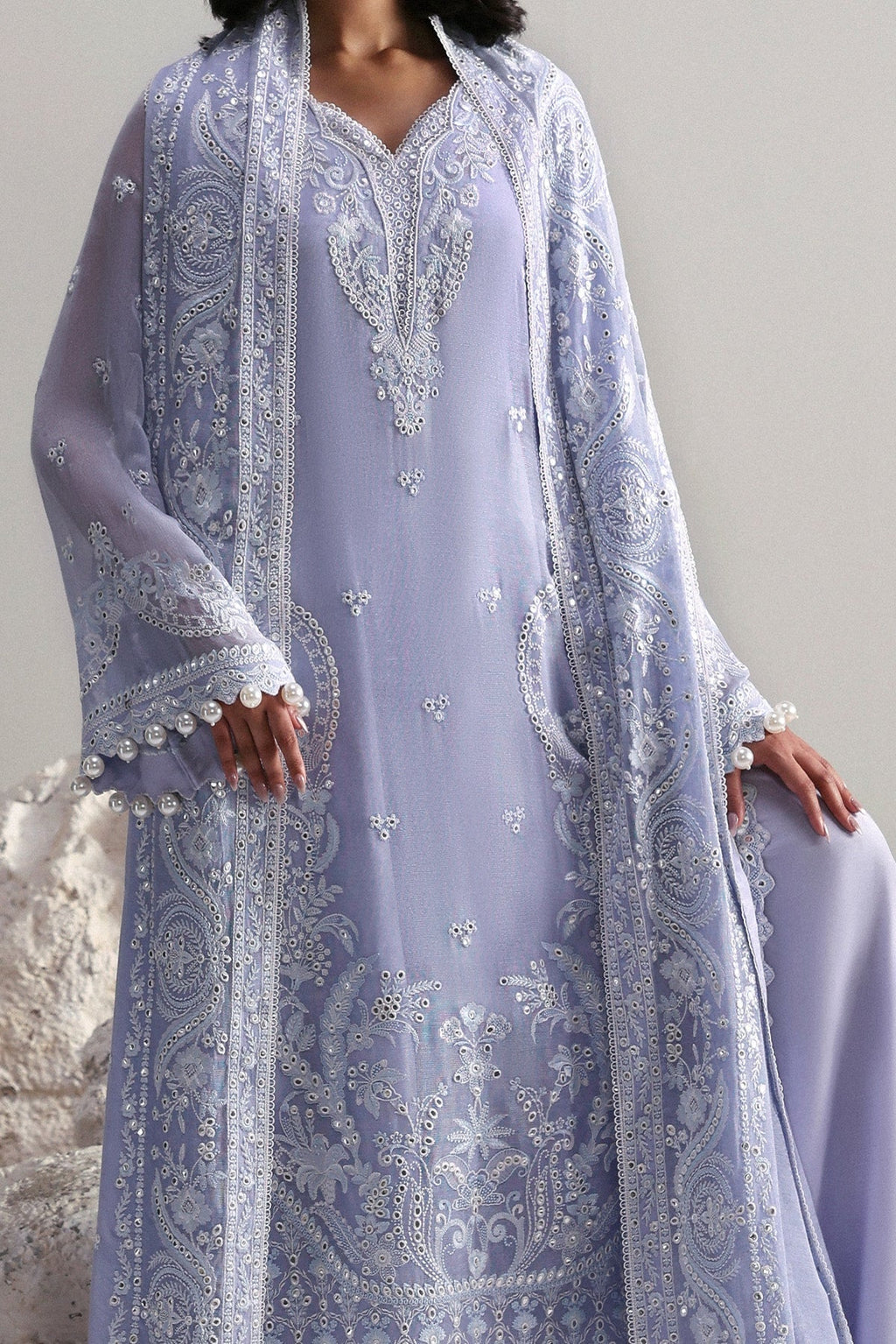 Vaelis Raw Silk Pakistani Formal Dresses - Afrozeh - 4