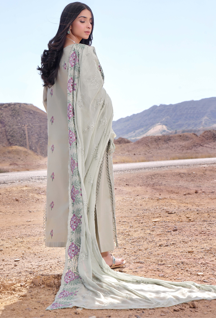Afsoon - Premium Lawn - D04 Chiffon Pakistani Summer Dresses - Humdum - 4
