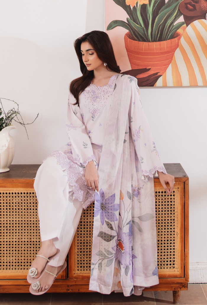 Summer Breeze'3- D04 Organza Pakistani Summer Dresses - Humdum - 3