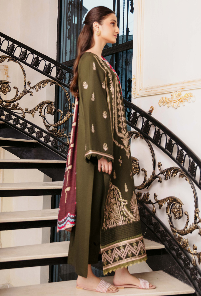 Serene - D08 Premium Fabric Pakistani Winter Dresses - Humdum - 2