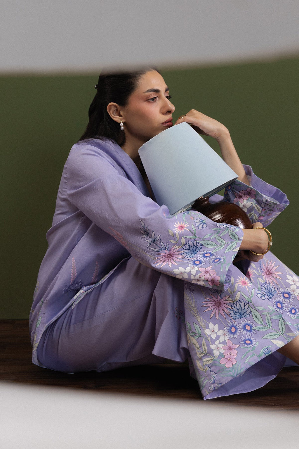 Lilac Candy Cambric Pakistani Summer Dresses - Afrozeh - 5