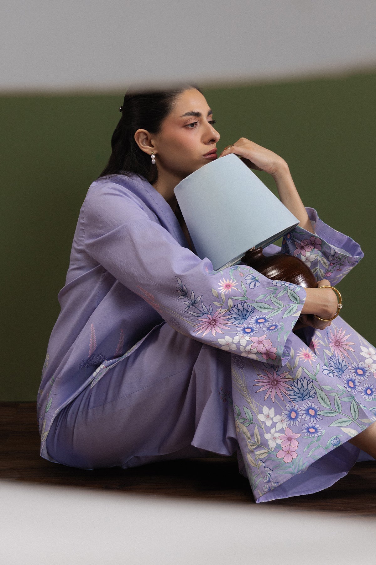 Lilac Candy Cambric Pakistani Summer Dresses - Afrozeh - 5