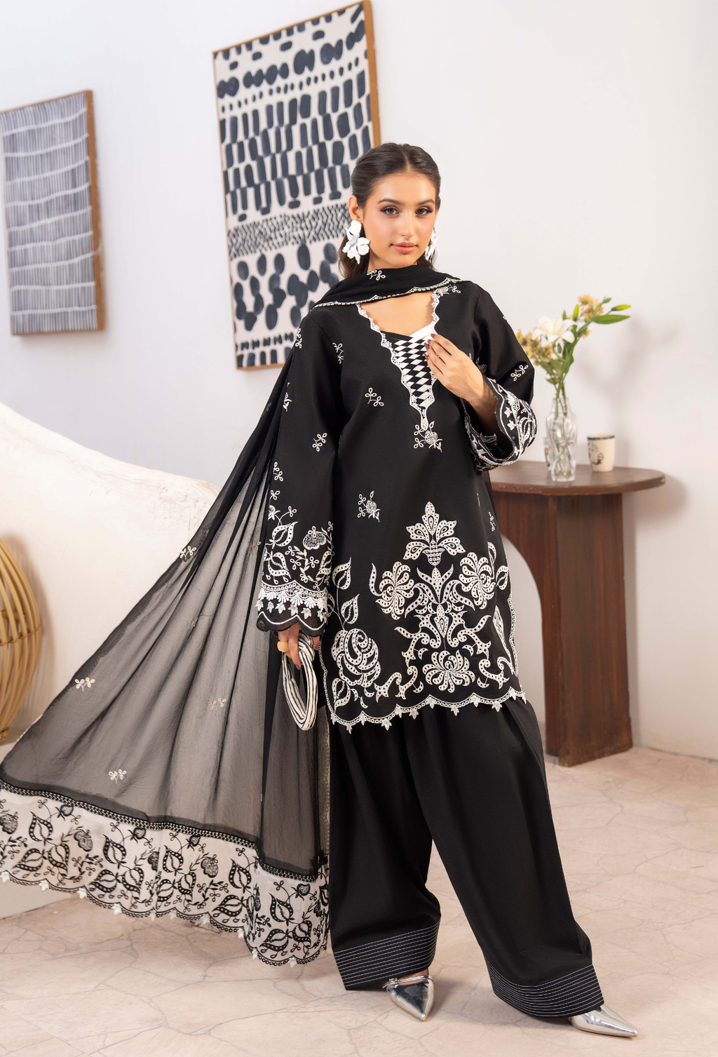 NAYAB - D01 Chiffon Pakistani Summer Dresses - Humdum - 3