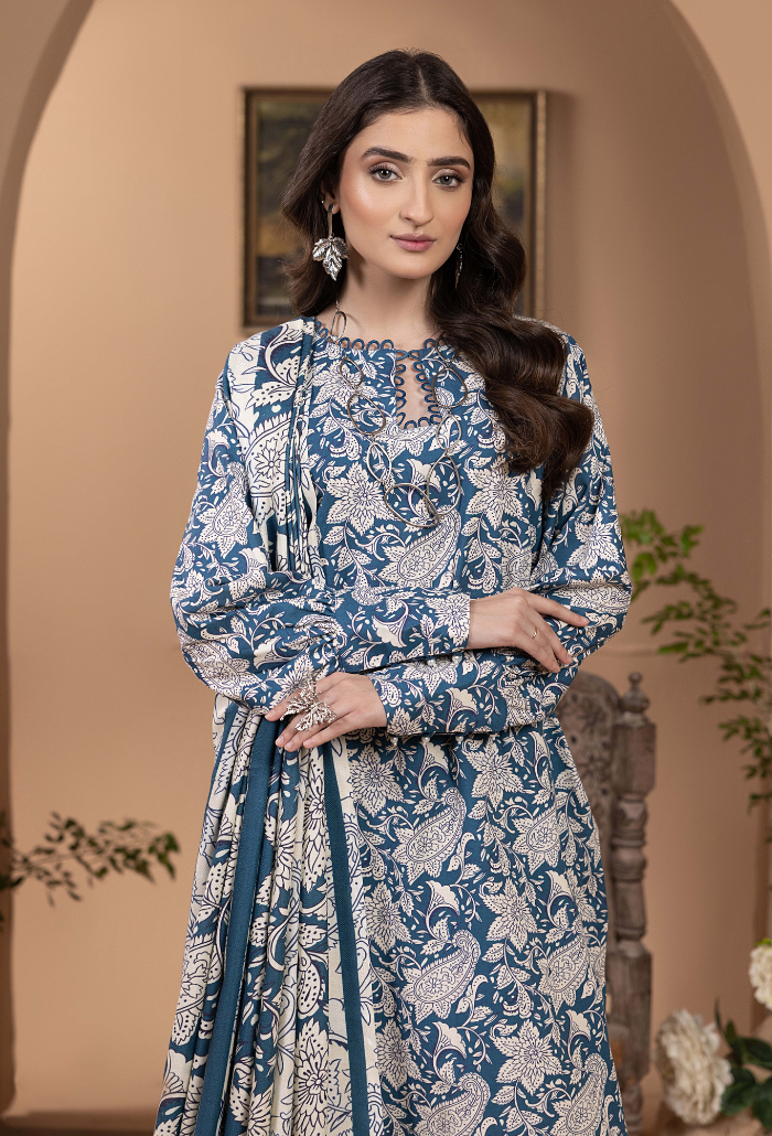 Zara - D07 Khaddar Pakistani Winter Dresses - Humdum - 4