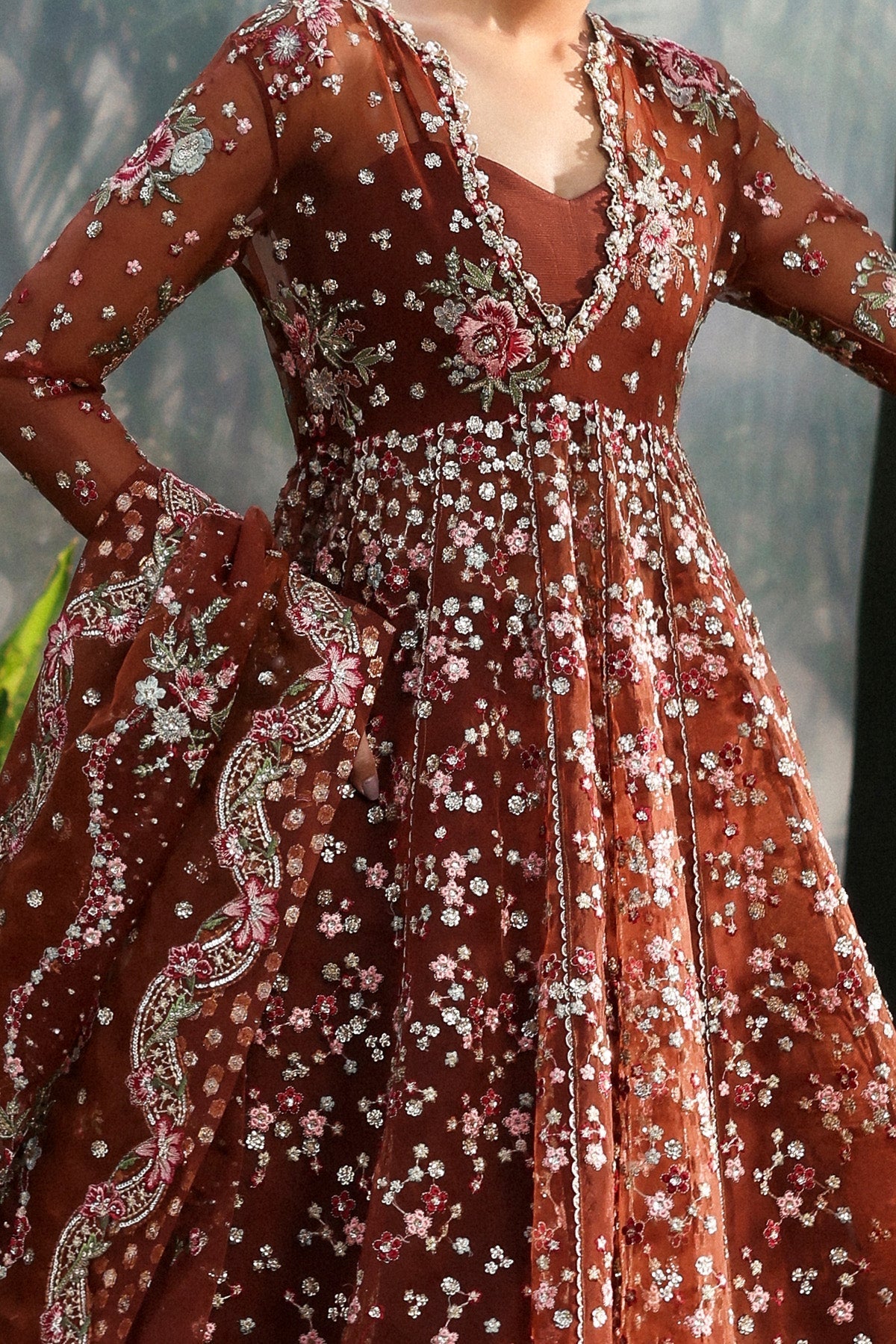 Shale Organza Pakistani Formal Dresses - Afrozeh - 4