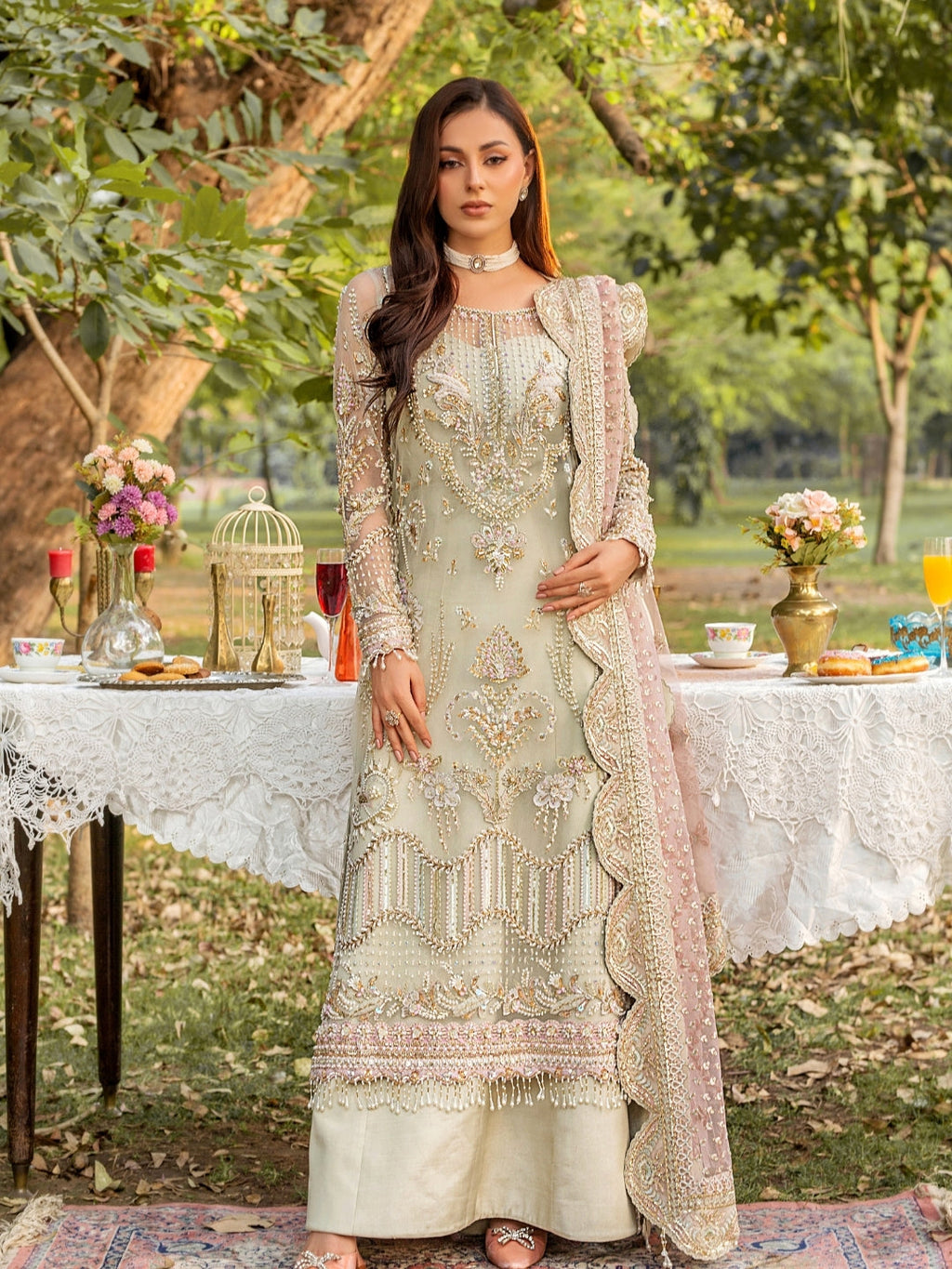 LD 01 Raw Silk Pakistani Formal Dresses