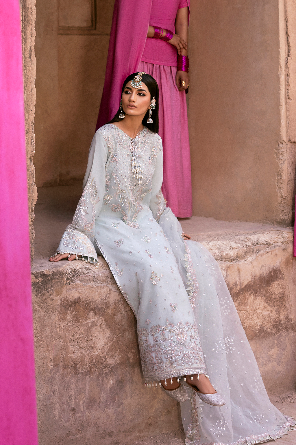 CEALINA Raw Silk Pakistani Formal Dresses