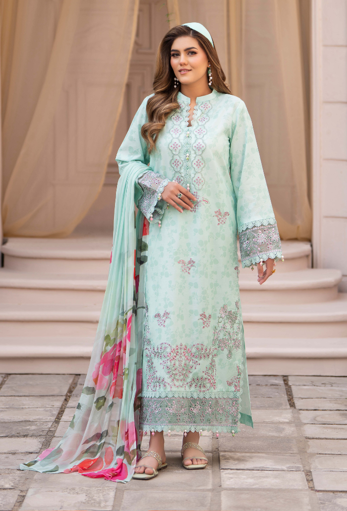 Summer Breeze - D07 Chiffon Pakistani Summer Dresses - Humdum - 3
