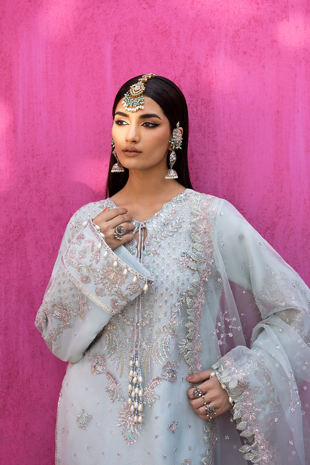 CEALINA Raw Silk Pakistani Formal Dresses