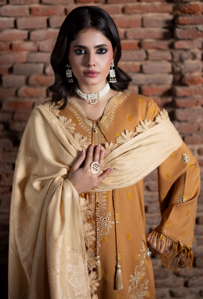 Khumar - D04 Organza Pakistani Winter Dresses - Humdum - 4