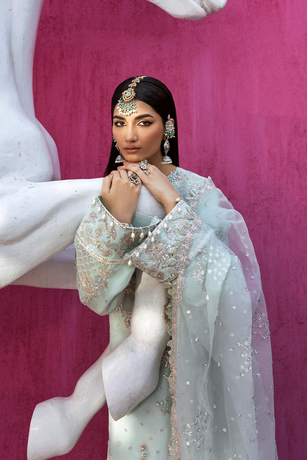 CEALINA Raw Silk Pakistani Formal Dresses