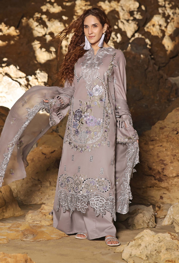 Afsoon - Premium Lawn - D09 Chiffon Pakistani Summer Dresses - Humdum - 1
