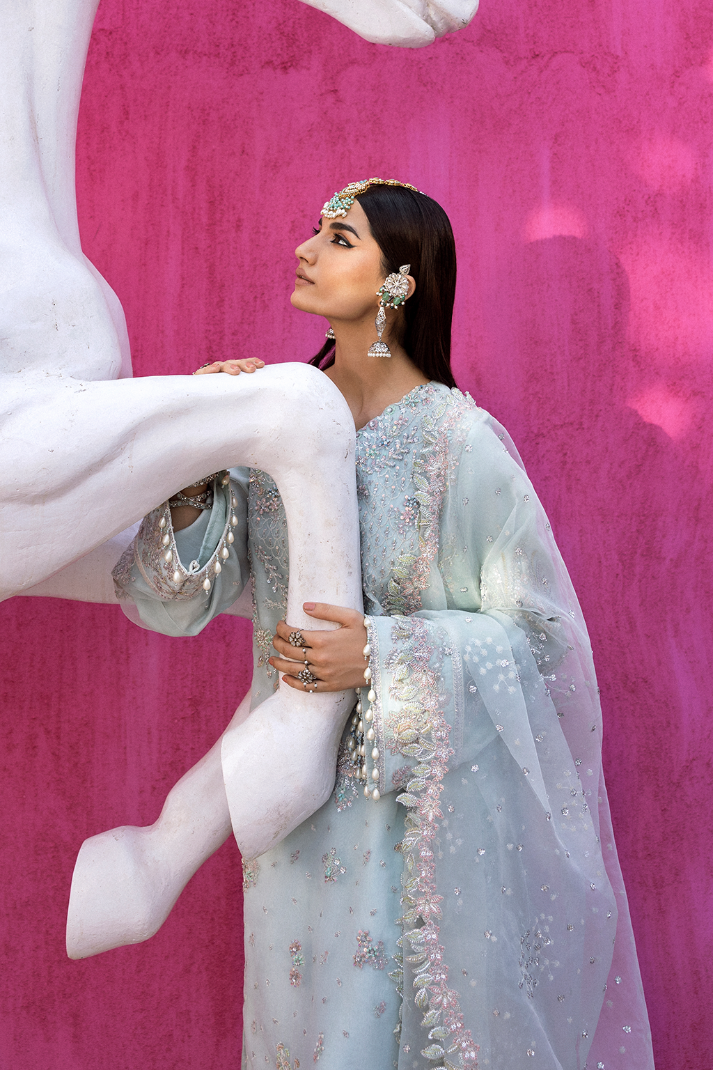 CEALINA Raw Silk Pakistani Formal Dresses
