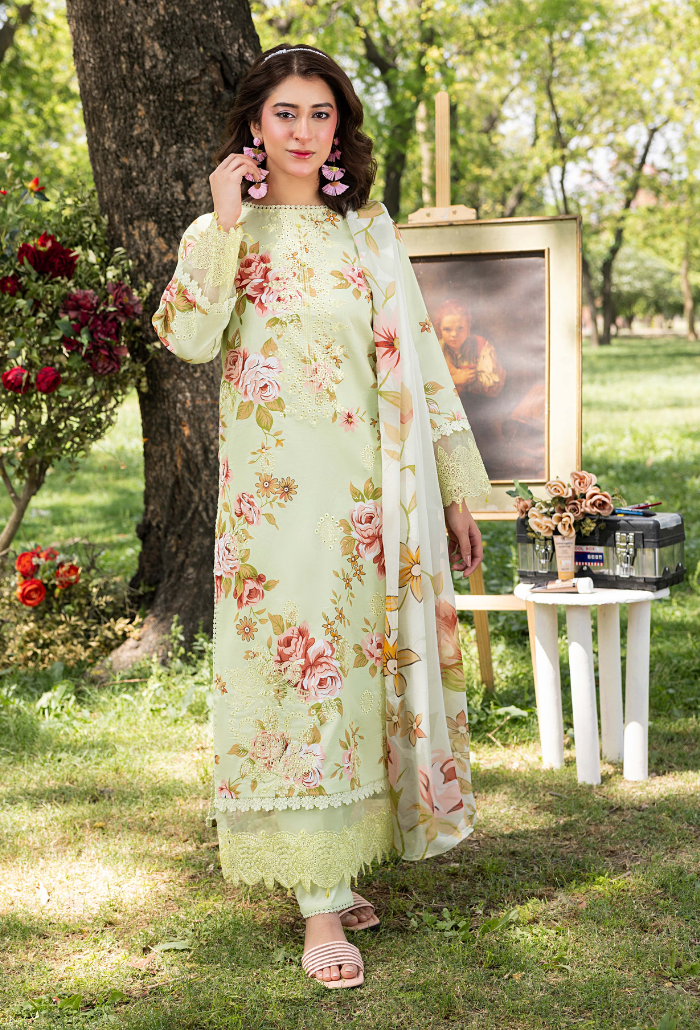 Koel-D04 Chiffon Pakistani Summer Dresses - Humdum - 2
