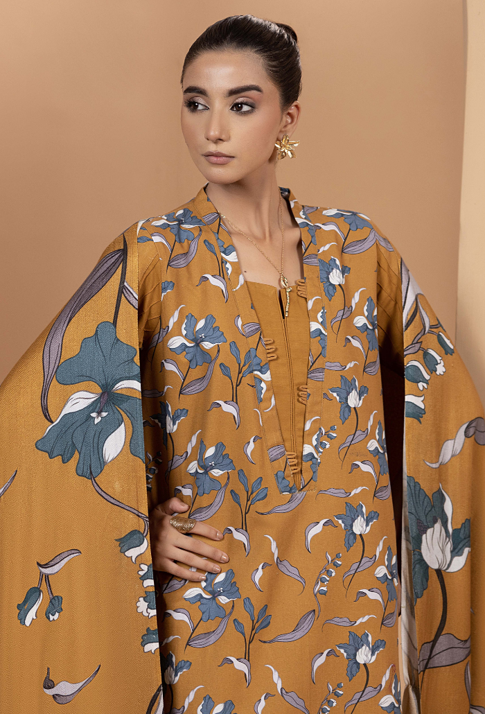 Zara - D08 Khaddar Pakistani Winter Dresses - Humdum - 4