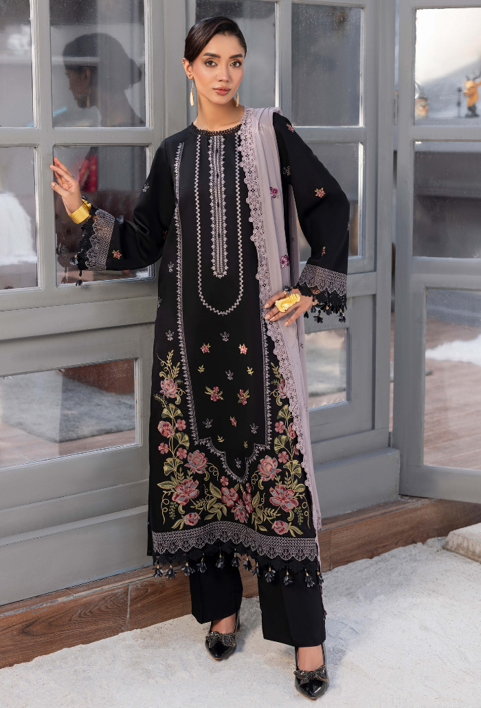 Fareeha - D10 Chiffon Pakistani Winter Dresses - Humdum - 2