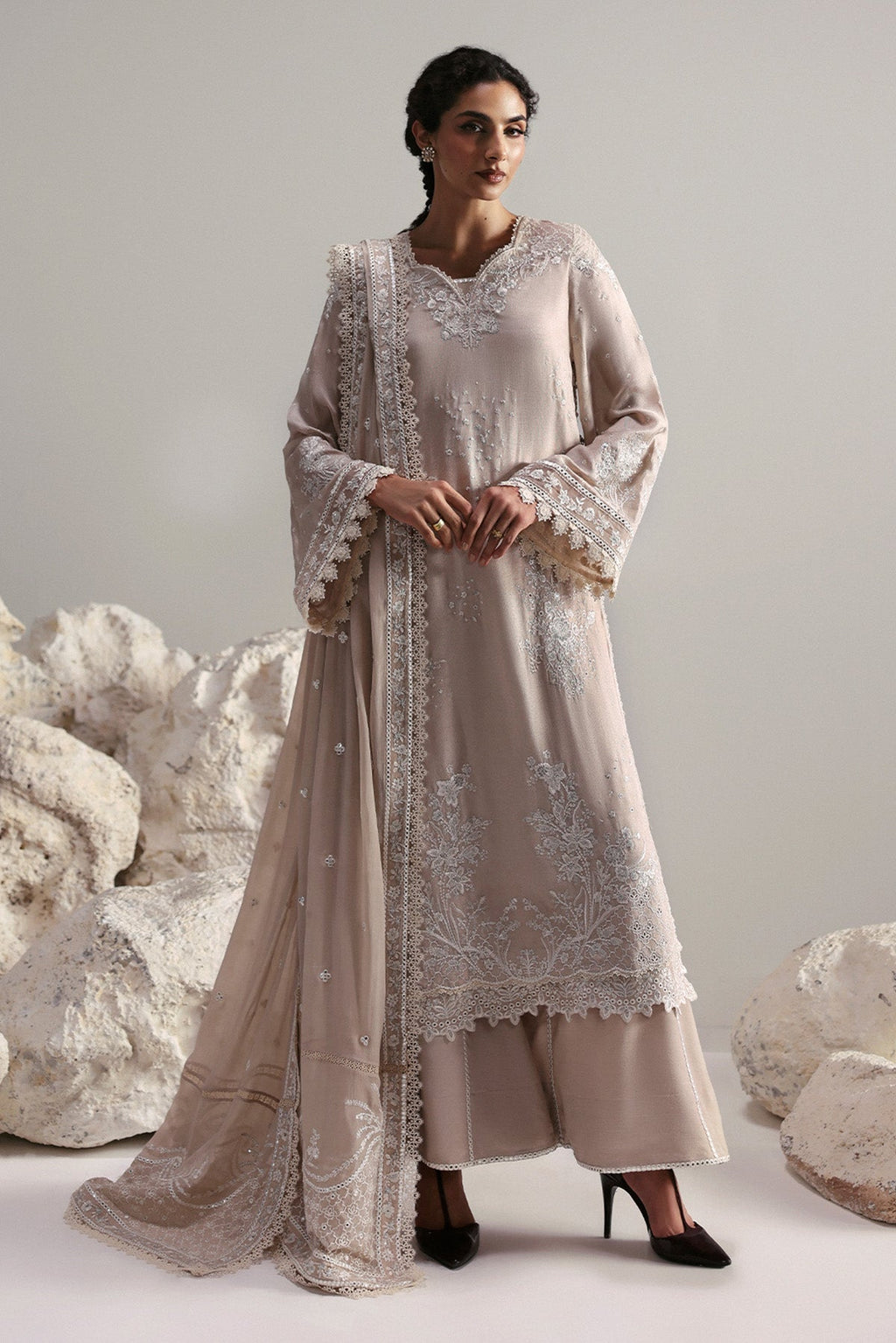 Xavian Raw Silk Pakistani Formal Dresses - Afrozeh - 1