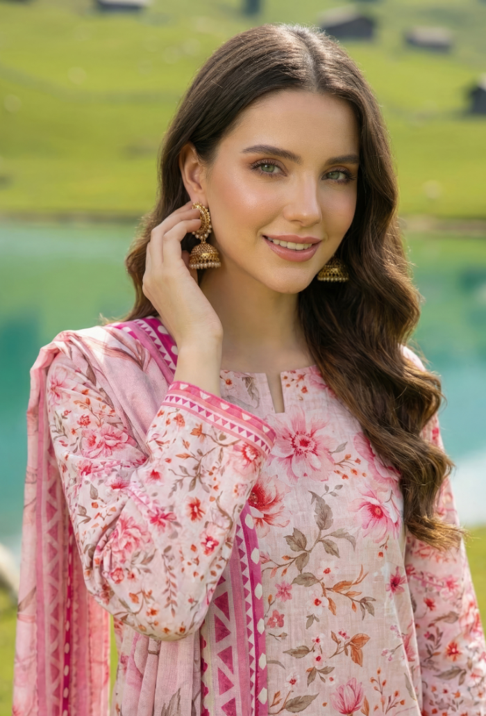 Floral - D09 Chiffon Pakistani Summer Dresses - Humdum - 4