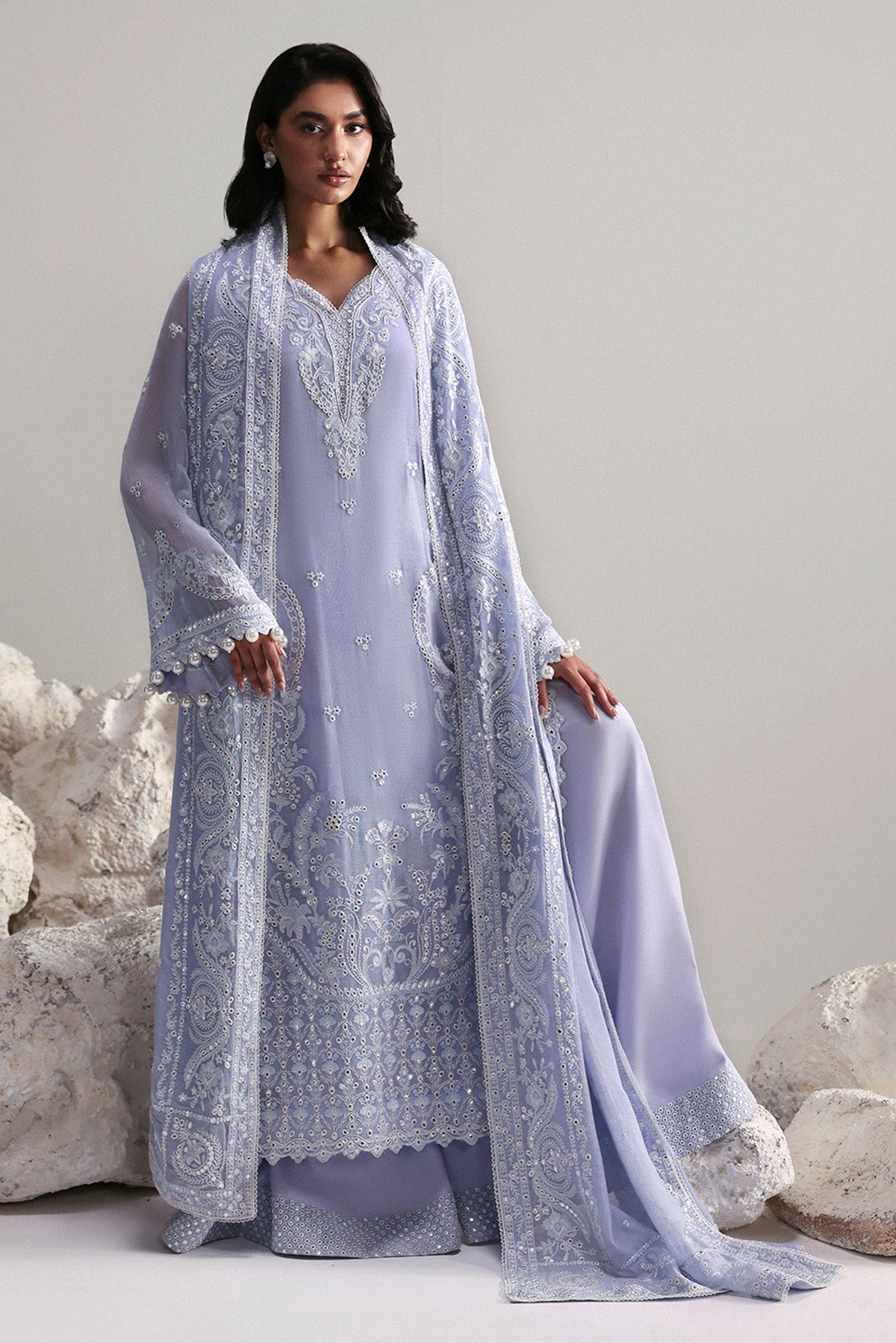 Vaelis Raw Silk Pakistani Formal Dresses - Afrozeh - 1