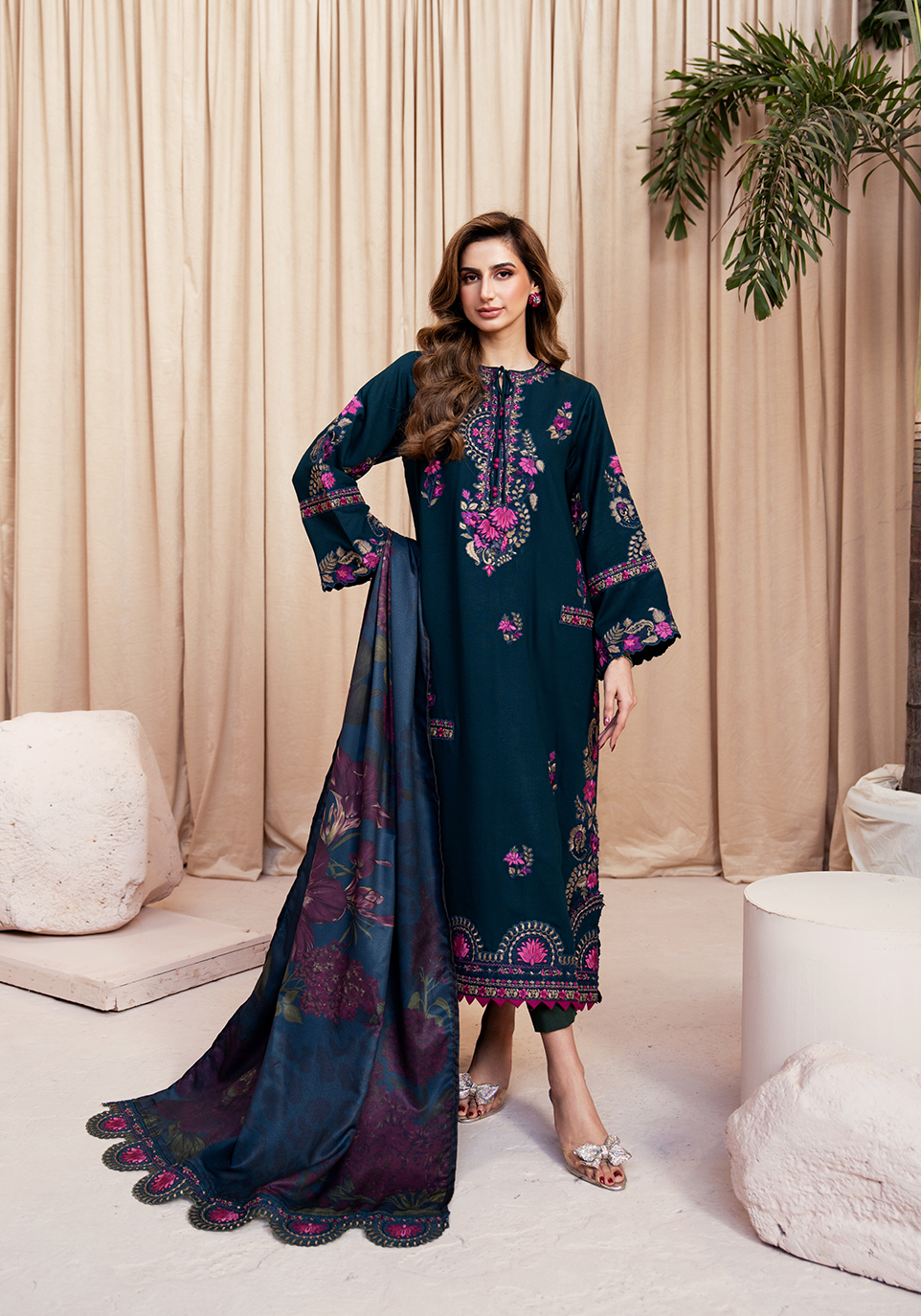 FLORAL NOIR Embroidered Pakistani Dress