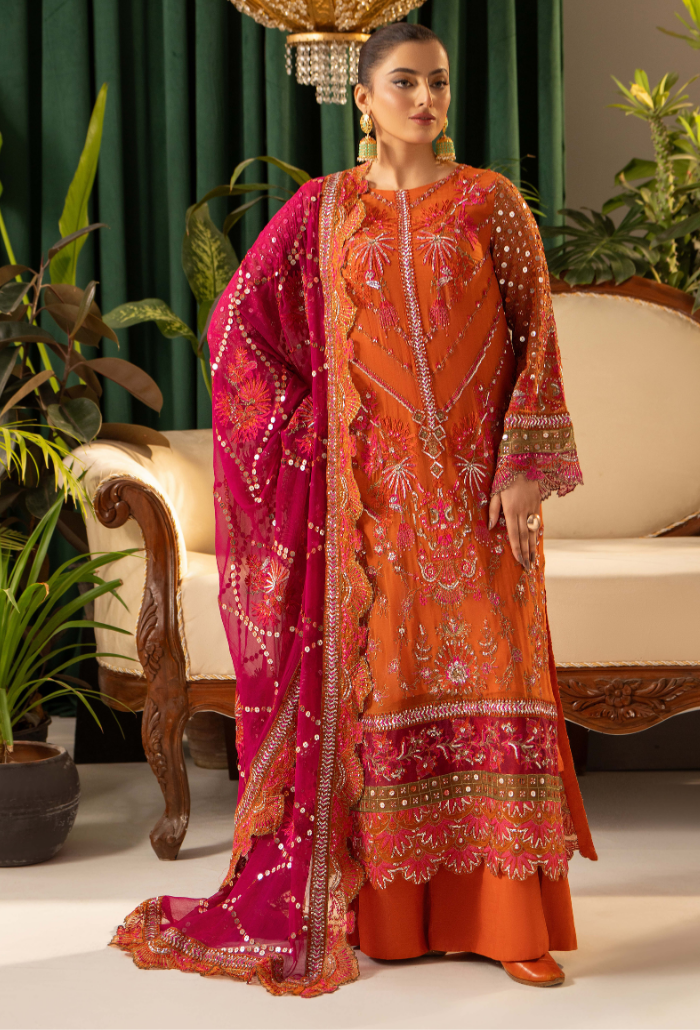 HOC - D07 Raw Silk Pakistani Formal Dresses - Humdum - 1
