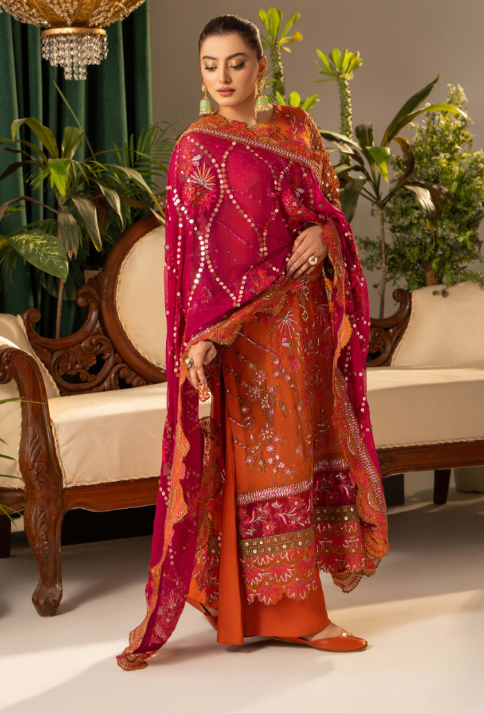 HOC - D07 Raw Silk Pakistani Formal Dresses - Humdum - 3