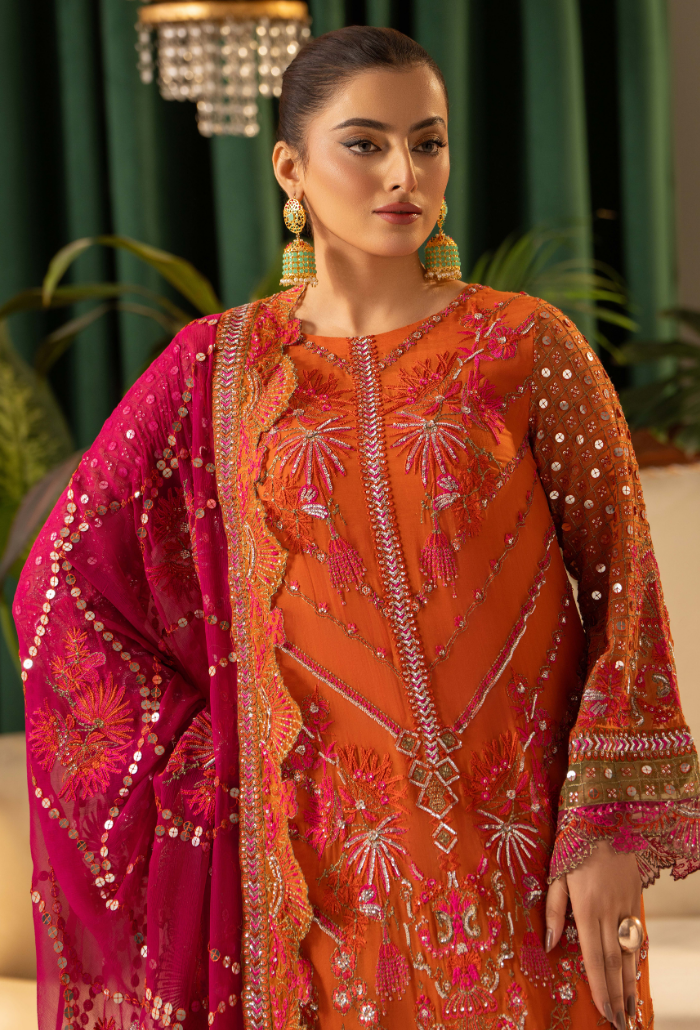 HOC - D07 Raw Silk Pakistani Formal Dresses - Humdum - 4
