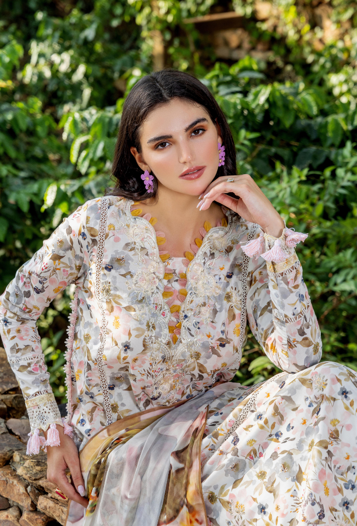 Scenery - Printkari D10 Chiffon Pakistani Summer Dresses - Humdum - 7