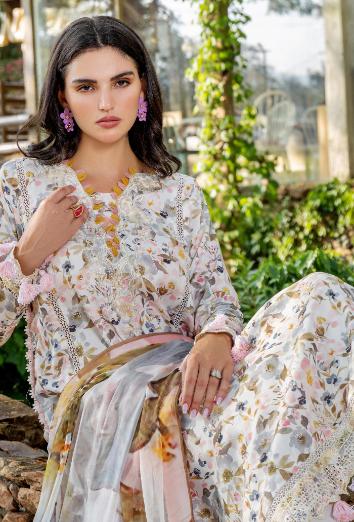 Scenery - Printkari D10 Chiffon Pakistani Summer Dresses - Humdum - 8