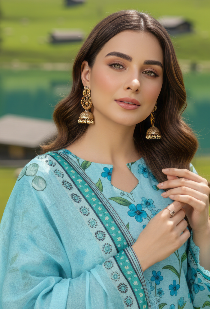 Floral - D02 Chiffon Pakistani Summer Dresses - Humdum - 4