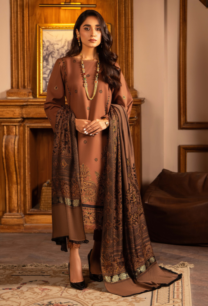 Aaima - D04 Jacquard Pakistani Winter Dresses - Humdum - 1