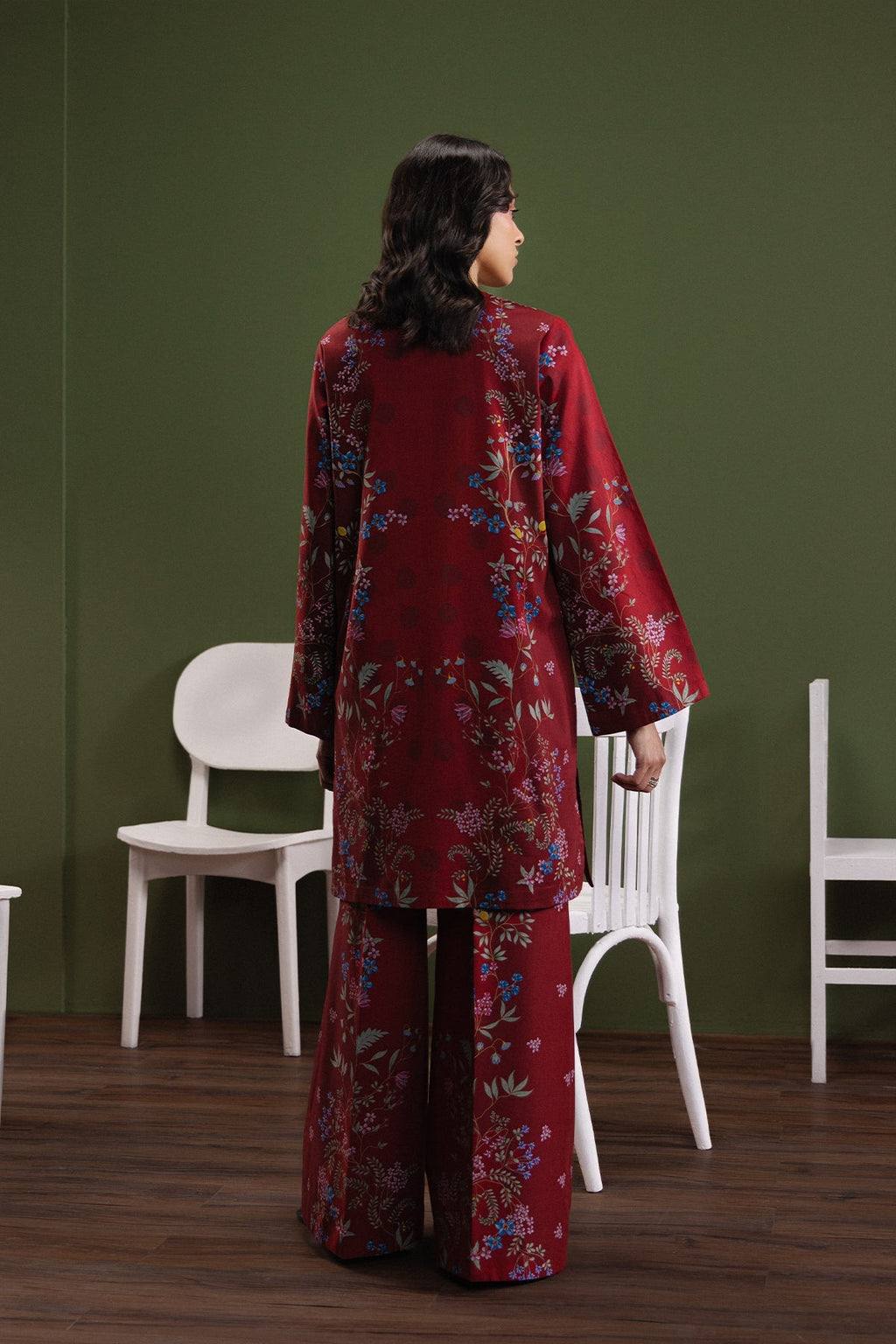 Softgirl Scarlet Velvet Pakistani Summer Dresses - Afrozeh - 5