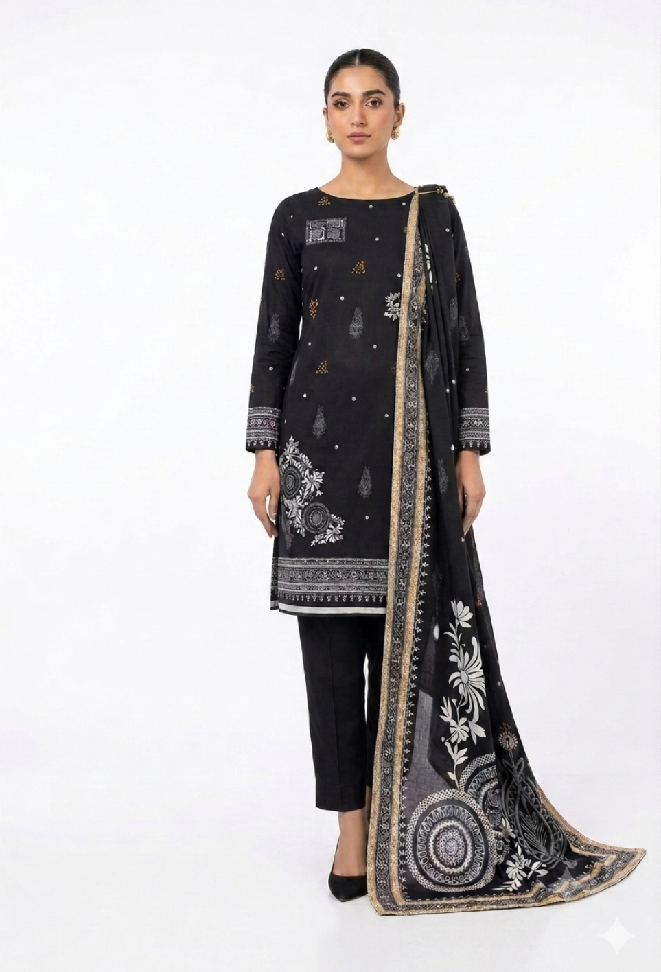Floral - D10 Lawn Pakistani Summer Dresses - Humdum - 1