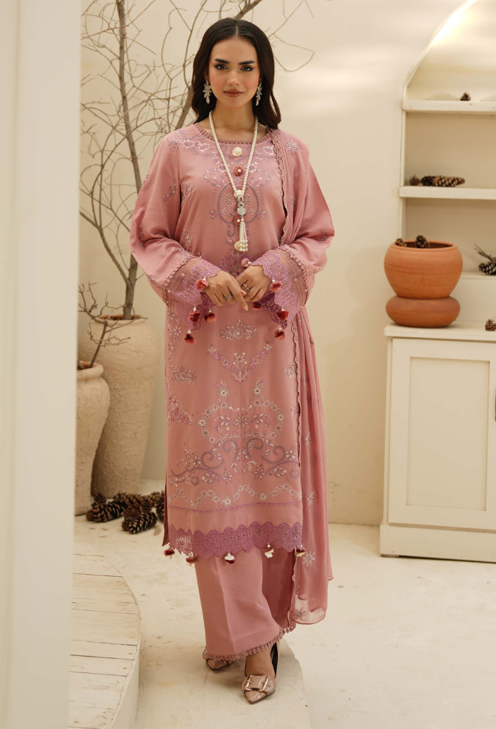 Mushak - D04 Chiffon Pakistani Winter Dresses - Humdum - 3