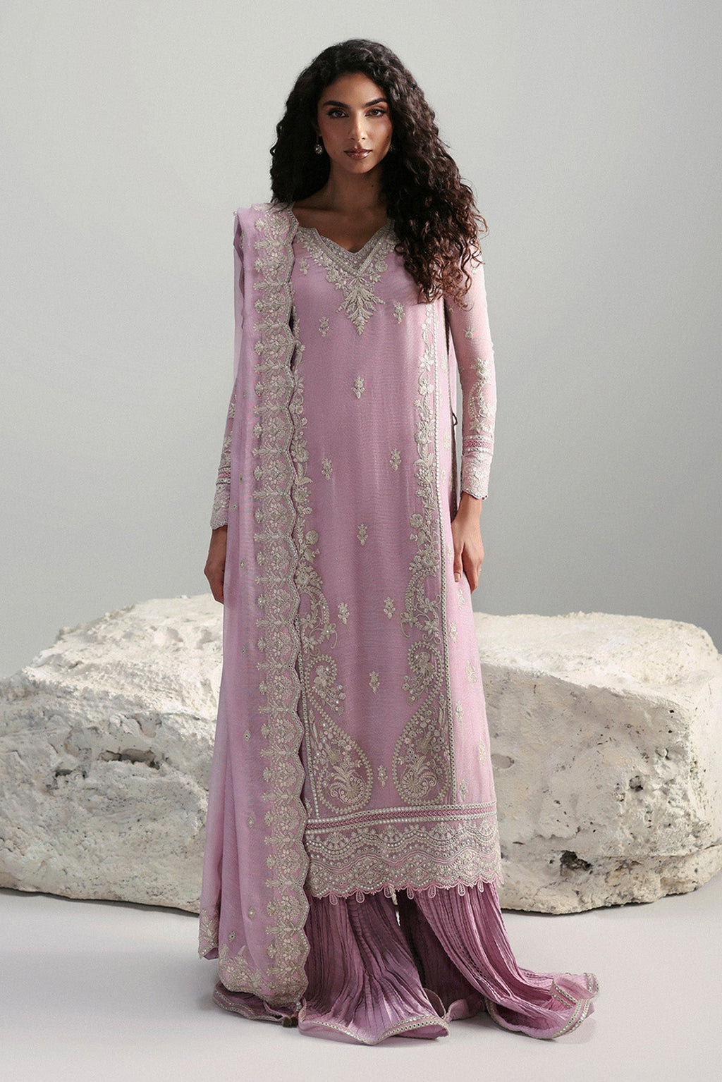 Elowen Raw Silk Pakistani Formal Dresses - Afrozeh - 1