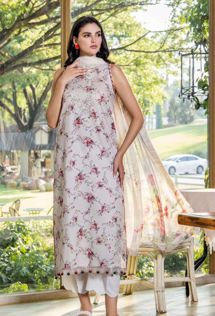 Scenery - Printkari D08 Chiffon Pakistani Summer Dresses - Humdum - 3