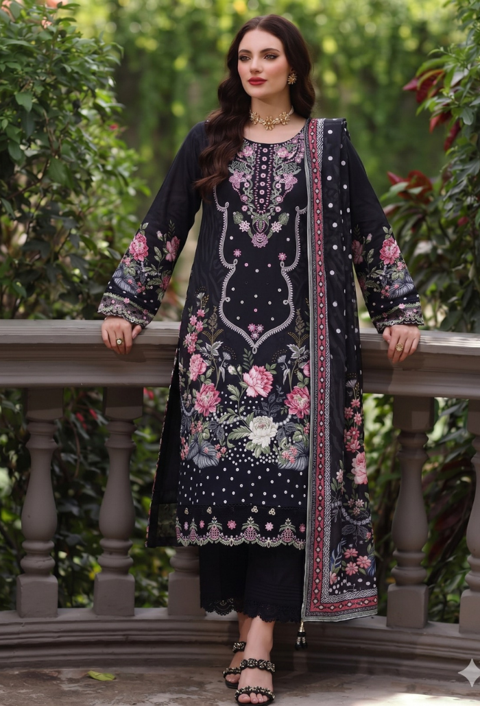 Saira Bano - D01 Lawn Pakistani Summer Dresses - Humdum - 1