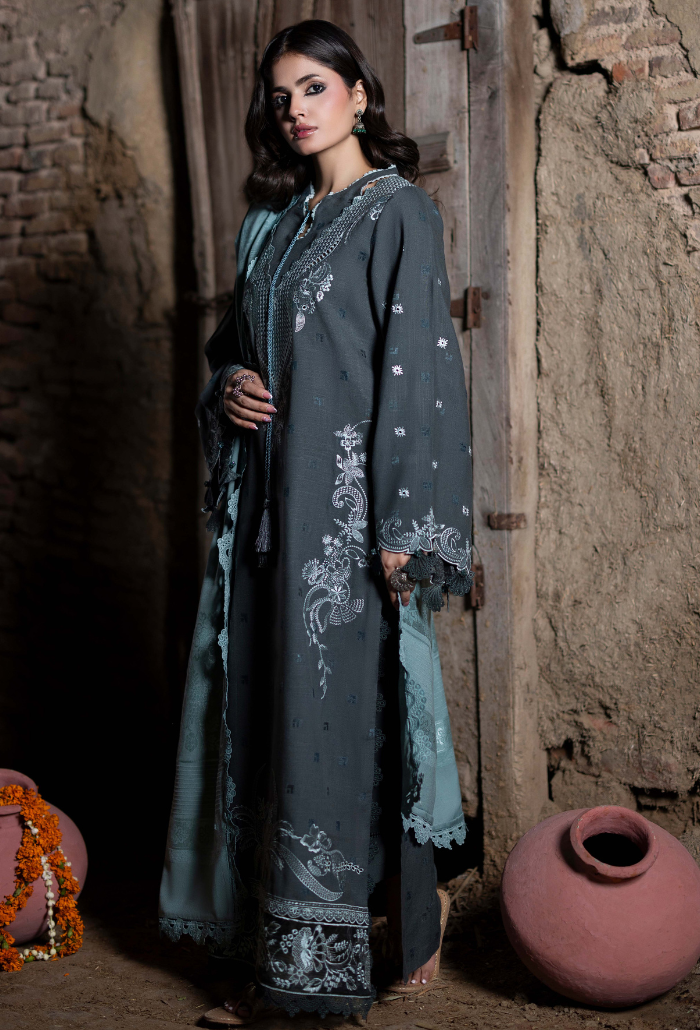 Khumar - D03 Organza Pakistani Winter Dresses - Humdum - 2