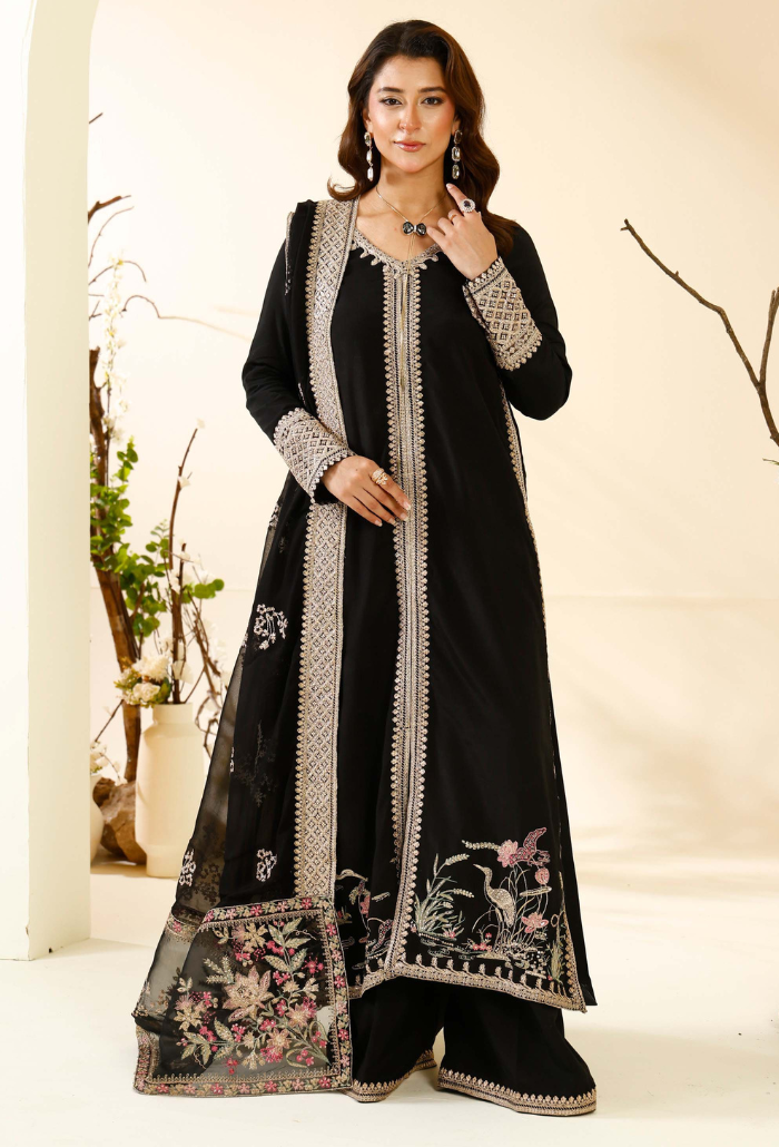 Rabt - D03 Raw Silk Pakistani Formal Dresses - Humdum - 2