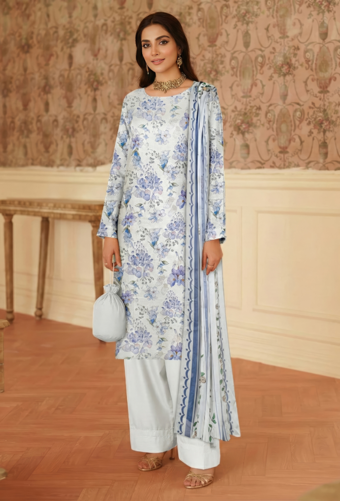 Floral - D07 Chiffon Pakistani Summer Dresses - Humdum - 1