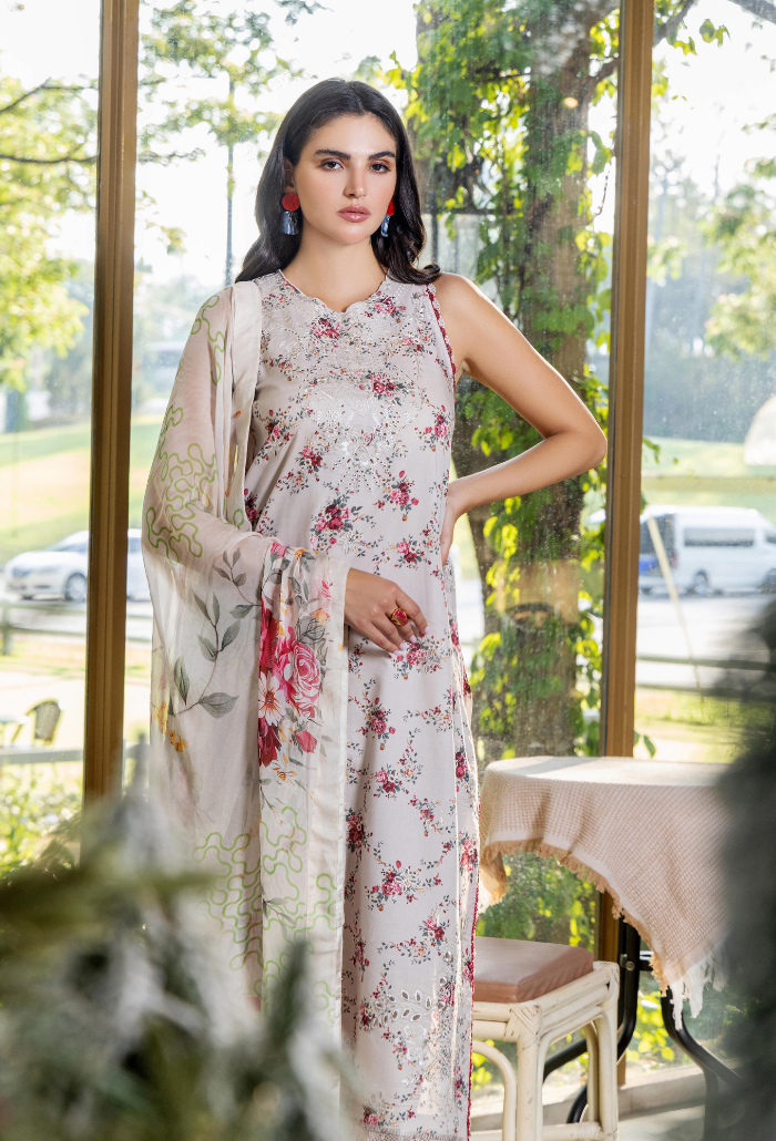 Scenery - Printkari D08 Chiffon Pakistani Summer Dresses - Humdum - 2