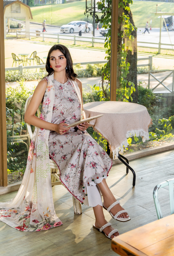 Scenery - Printkari D08 Chiffon Pakistani Summer Dresses - Humdum - 5