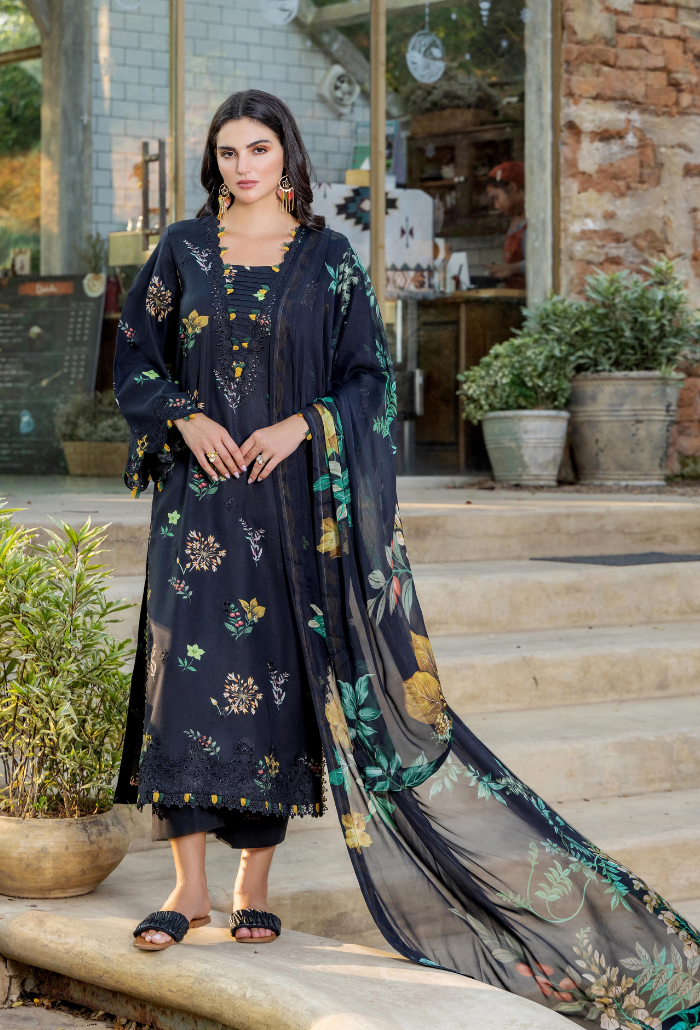Scenery - Printkari D03 Chiffon Pakistani Summer Dresses - Humdum - 3
