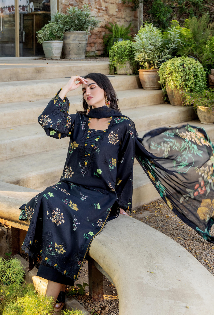 Scenery - Printkari D03 Chiffon Pakistani Summer Dresses - Humdum - 4
