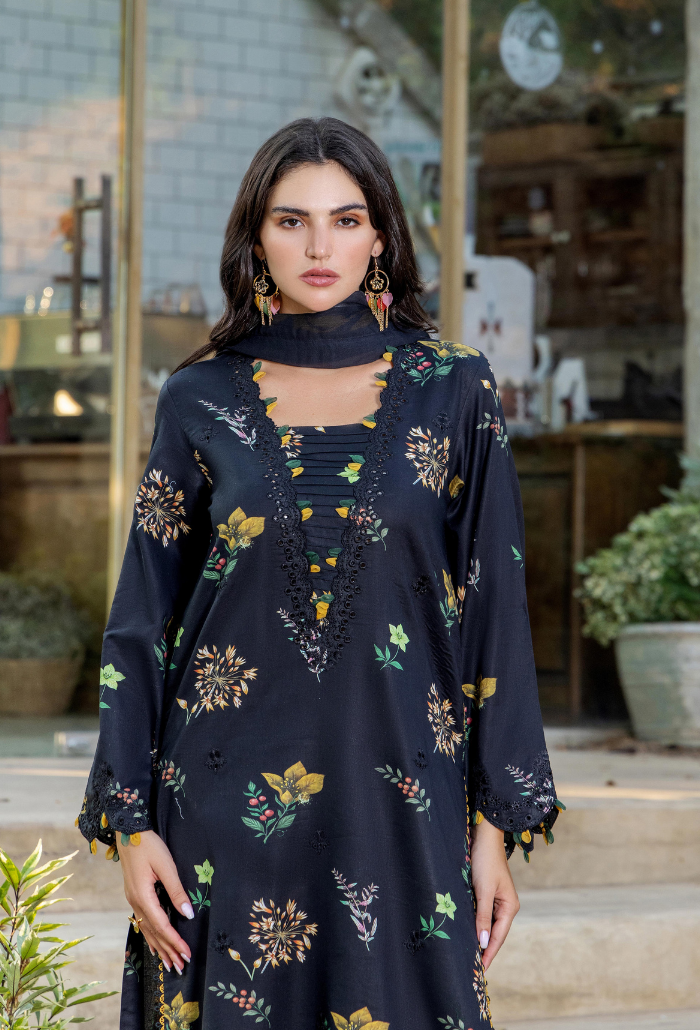Scenery - Printkari D03 Chiffon Pakistani Summer Dresses - Humdum - 5