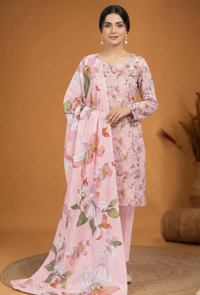 Floral Lawn Cotton Pakistani Summer Dresses - Humdum - 1