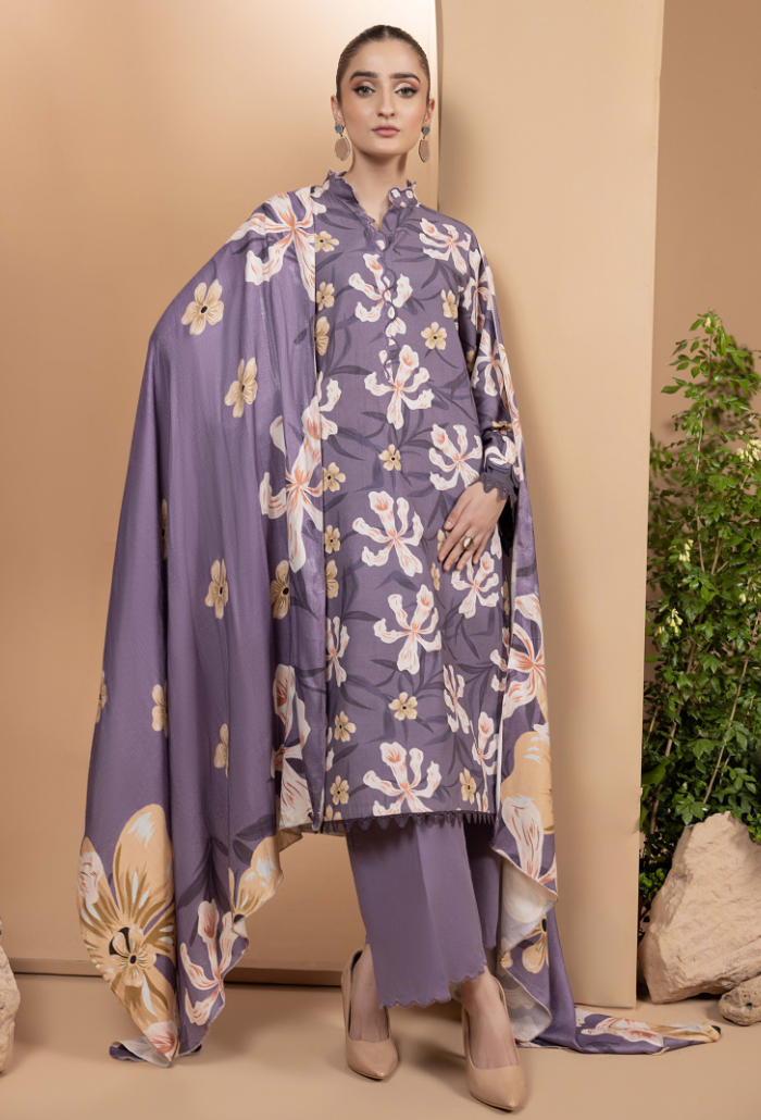 Zara - D05 Khaddar Pakistani Winter Dresses - Humdum - 4
