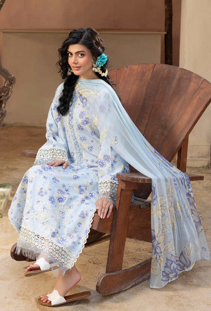 Zaiba - D02 Chiffon Pakistani Winter Dresses - Humdum - 4