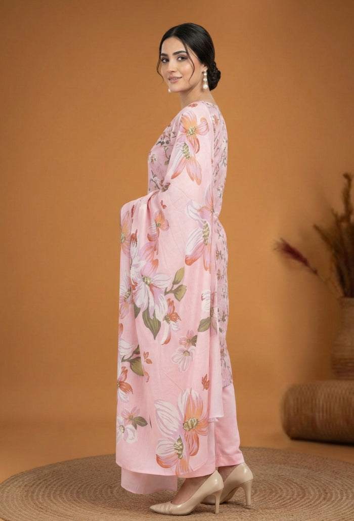 Floral Lawn Cotton Pakistani Summer Dresses - Humdum - 2